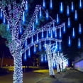 thumbnail image 2 of Guirnalda de luces LED de lluvia de meteoritos, 8 tubos de 30 cm, ideal para decoración navideña, jardín y fiestas, resistente al agua (azul), 2 of 4