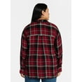 thumbnail image 3 of Terra & Sky Women's Plus Size Plaid Button Front Shirt, Sizes 0X-5X, 3 of 5