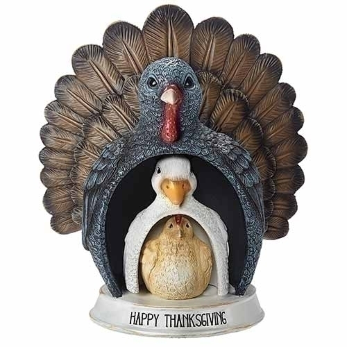 Roman 3pc Nesting Turducken Thanksgiving Holiday Figure 9.5"