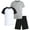 Grey White Black, variant on Boys Active Shorts Set - 3 Piece Boys Athletic Shirts and Active Basketball Shorts (4-12)