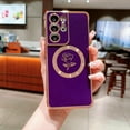 thumbnail image 5 of for Samsung Galaxy S21 Ultra Magnetic Phone Case Compatible with MagSafe Cute Rose Flower Case for Women Luxury Plating Camera Lens Protect Soft Silicone Cover for S21 Ultra 6.8" (Deep Purple), 5 of 11