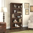 thumbnail image 2 of Bush Furniture Key West Tall 5 Shelf Bookcase, Bing Cherry, 2 of 6