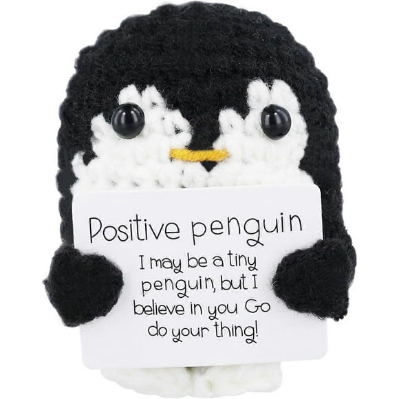 Funny Positive Penguin, 2.56in Emotional Support Penguin Toy with Positive Card