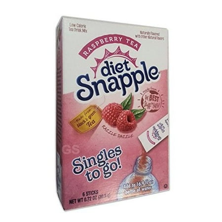 UPC 072392339976 product image for (6 Packets) Diet Snapple Raspberry Tea Sugar Free, On-The-Go, 99% Caffeine Free, | upcitemdb.com