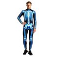 thumbnail image 5 of HOWPAY Adult Halloween Costumes Skull Design Bodysuit Spooky Cosplay Outfit Full Body Bone Jumpsuit For Men Women Halloween Masquerade Party Halloween Costumes L, 5 of 5