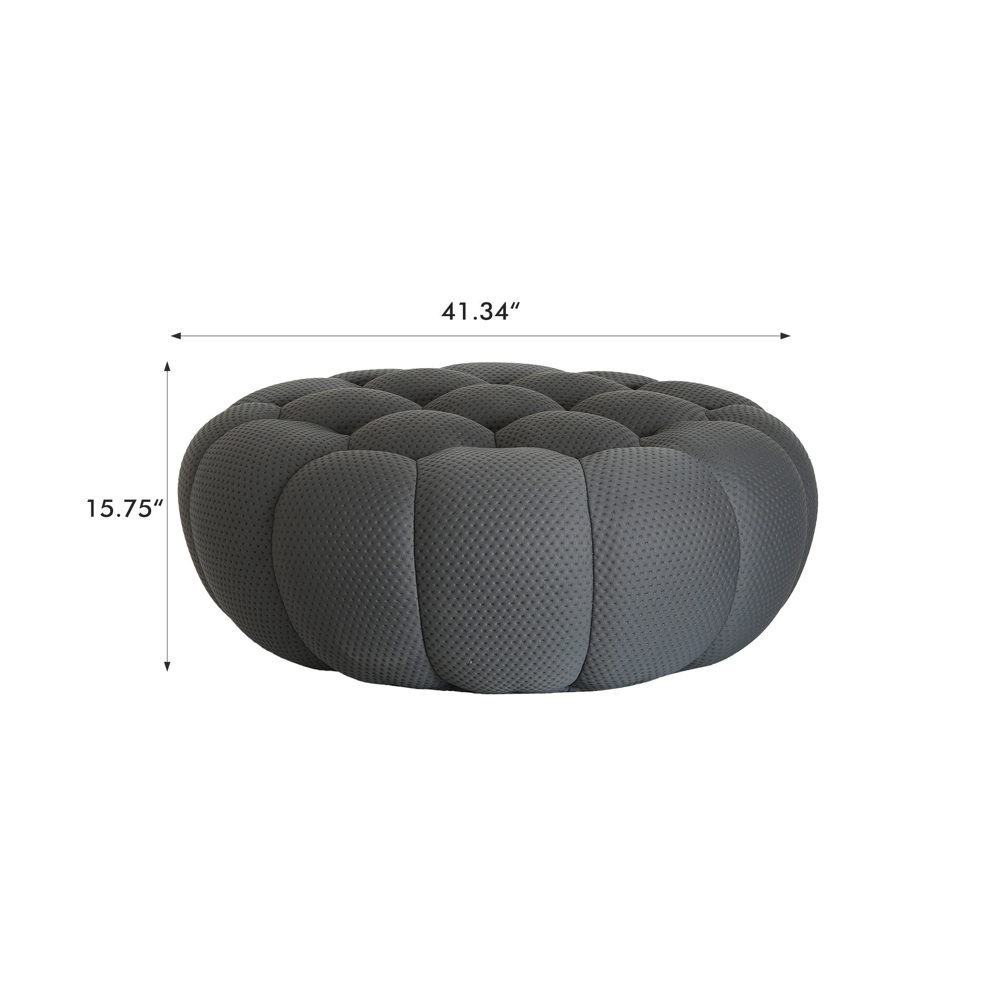 Sodrens 42.52" Bubble Couch,Modern Upholstered Mesh Fabric Lazy Floor Sofa,3D Honeycomb Shape Bubble Sofa Curved Couch for Living Room,Office,Apartment,No-Assembly(Dark Grey,Ottoman)