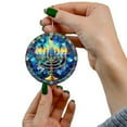 thumbnail image 3 of YiJuHui 5pcs Hanukkah Ornament Jewish Holiday Decor Stained Glass Suncatcher Effect Elegant Keepsake for Tree Window Car Hanging Festive Gift, 3 of 4
