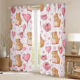 thumbnail image 2 of Erosebridal Kawaii Capybara kid Black Out Curtains, Love Heart Balloon Curtains Pack of 2 (42x63 Each), Pink, 2 of 6