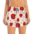 thumbnail image 4 of Lsque Red Ladybug Printed Women's Running Shorts with Liner Pockets,Elastic Quick Dry Workout Athletic Gym Yoga Shorts,Womens High Waist Shorts-Large, 4 of 9