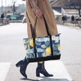 thumbnail image 4 of FORMRS Canvas Laptop Tote Bag for Women with 15.6" Computer Compartments Shoulder Handbag, Retro Plaid Lemon, 4 of 7