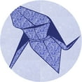 thumbnail image 1 of Ahgly Company Machine Washable Indoor Square Transitional Lavender Blue Area Rugs, 3' Square, 1 of 7