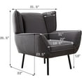 thumbnail image 3 of AMERLIFE Chair Set Chair with High Wingback, Grey Reading Armchair, Comfy Corduroy Chair Set of 3, 3 of 5