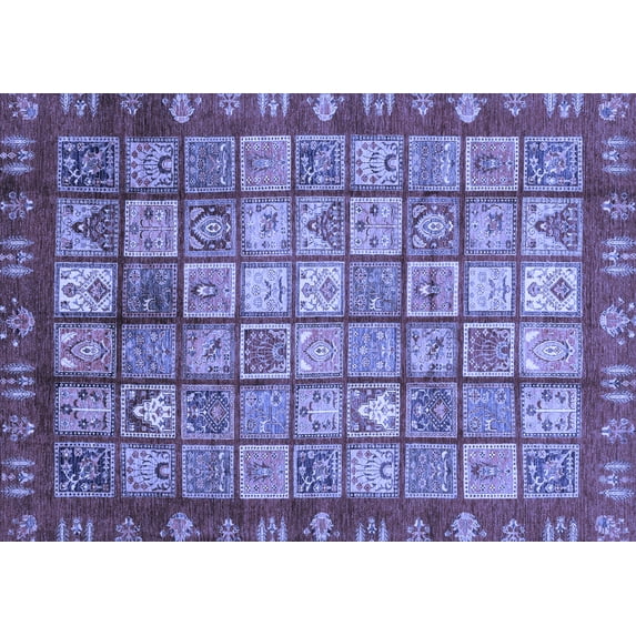 Ahgly Company Indoor Rectangle Abstract Blue Modern Area Rugs, 6' x 9'