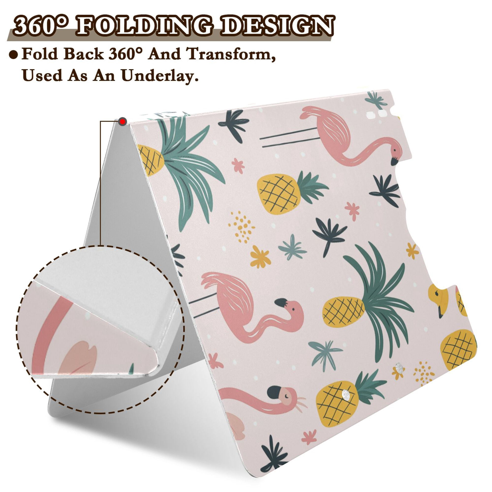 FORMRS A4 Clipboard Folder with Pen Holder Horizontal Foldable School Office Binder, Flamingo Pattern