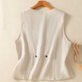 thumbnail image 4 of PBFRDSJ Cotton Linen Vest for Women Summer Sleeveless V Neck Button Down Tank Tops Lightweight Business Casual Jacket with Pockets, 4 of 9