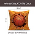 thumbnail image 2 of LALILO Throw Pillow Covers Grunge Basket Ball Basketball Fun Cushion Cover 18" x 18", 2 Pack, 2 of 6