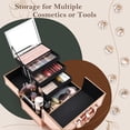 thumbnail image 2 of Estuche de maquillaje FRENESSA, organizador de maquillaje con espejo, 30 cm, oro rosa, 2 of 9