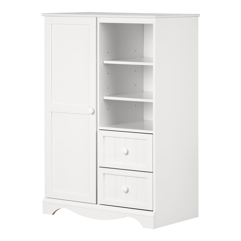 South Shore Savannah Armoire with Drawers, White Wash - Walmart.com