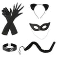 thumbnail image 1 of Conjunto de disfraz de negro para mujer, accesorios de disfraz de dibujos animados para fiesta de para Halloween, 1 of 8