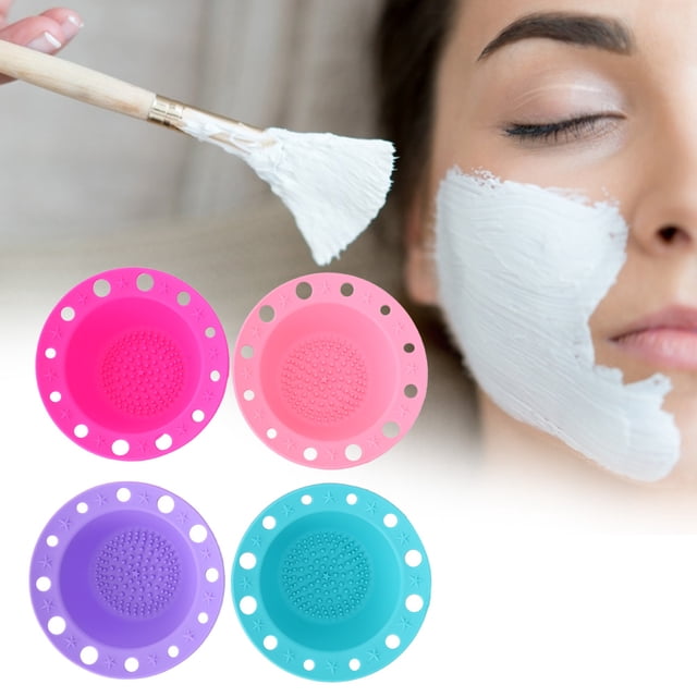 Limpiador de brochas de maquillaje Jadeshay 4 piezas Silicona herramienta de lavado cuenco