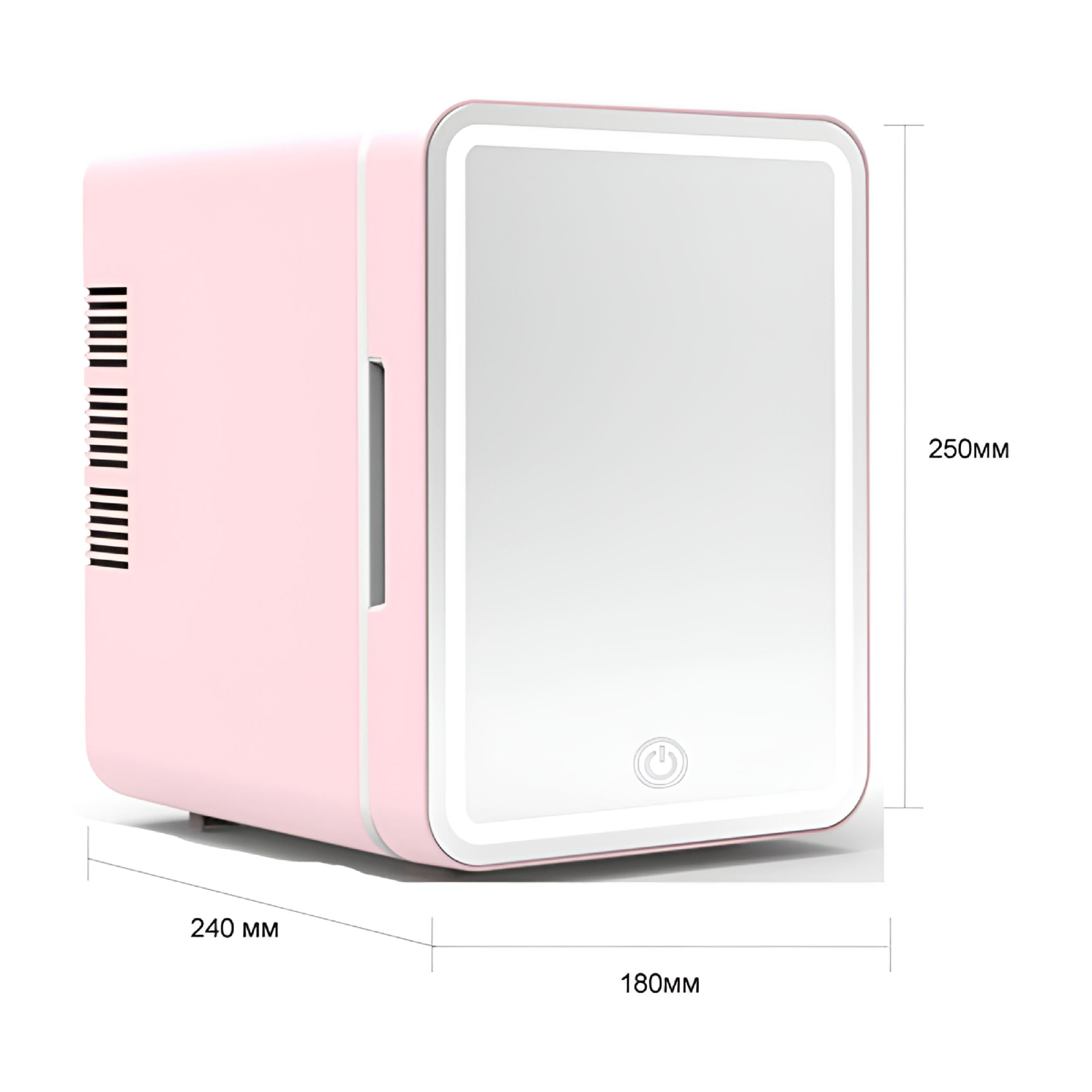 HIBIBUD Portable 4L Skincare Fridge,Three Adjustable Lighting,Mini Fridge Cooler and Warmer,Portable Fridge for Makeup,Skincare,Snacks,Bedroom Vanity (Pink)