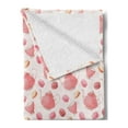 thumbnail image 2 of Tea Soft Flannel Fleece Throw Blanket, Nostalgic Polka Dots Patterned Teapots with Macarons Classic Antique Cups, Cozy Plush for Indoor and Outdoor Use, 50" x 70", Pale Pink Peach, by Ambesonne, 2 of 5