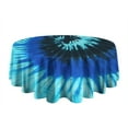 thumbnail image 5 of Colorful Tie Dye Pattern Round Tablecloth 60"x60",Wrinkle Wipeable Table Cloth for Kitchen Dining Room Picnic Patio Party, 5 of 6