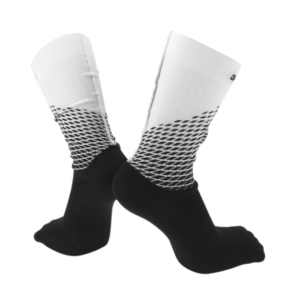 Unique Bargains Cycling Socks Sweat-Absorbent Anti-Odor Anti-Friction Outdoor Bike Socks Black White Size l Neutral and Universal 1 Pair Color Block
