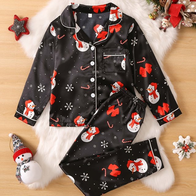 Pijama Niña Estampado Navideño, Conjunto Loungewear