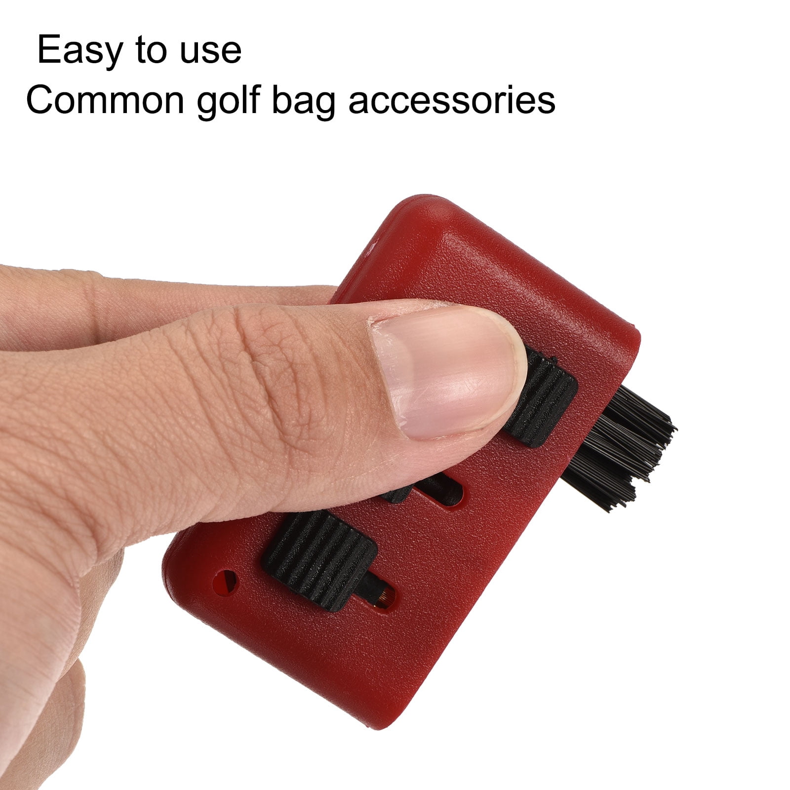 Unique Bargains Golf Club Brush 3 in 1 Retractable Dust Groove Cleaner Red Pack of 3