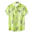 thumbnail image 2 of Aoochasliy Summer Mens Shirts Casual Hawaii Print Turndown Short Sleeve Button Closure Shirt Blouse, 2 of 9