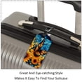 thumbnail image 3 of Square 2Pack PU Leather Sunflower Butterfly Cruise Luggage Tag with Privacy Cover and Name ID Tag for Travel Handbags Backpacks Luggage Tags, 3 of 6