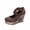 Brown, variant on HomeDM Women's Round Closed Toe Sandals Elastic Ankle Strap Platform Wedges Heels Summer Dress Shoes, Brown Size 7.5