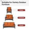 thumbnail image 3 of POCASSY Patio Furniture Cushions Set of 4, 22.5"*22.5" Outdoor Cushion for Patio Furniture, Water Resistant, Fade Resistant, Deep Seat and High Back Cushion for Chair, Sofa, and Couch, Orange, 3 of 7