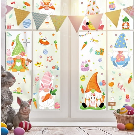 FYHALE Easter Window Clings, 9 Sheets Happy Easter Decorations for Kids Spring Window Clings for Home office Shop