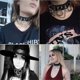 thumbnail image 2 of Leather Choker Collar, Pu Leather Punk Rock Gothic Emo O-ring Spike Rivets Choker Collar, 2 of 5