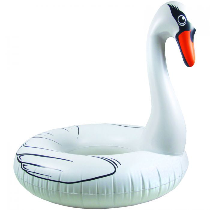 Kangaroo Jumbo White Swan 4 Foot x 4 Foot Inflatable Raft and Pool Float