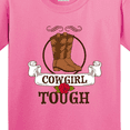 thumbnail image 4 of Inktastic Cowgirl Tough with Cowgirl Boots and Rose Youth T-Shirt, 4 of 5