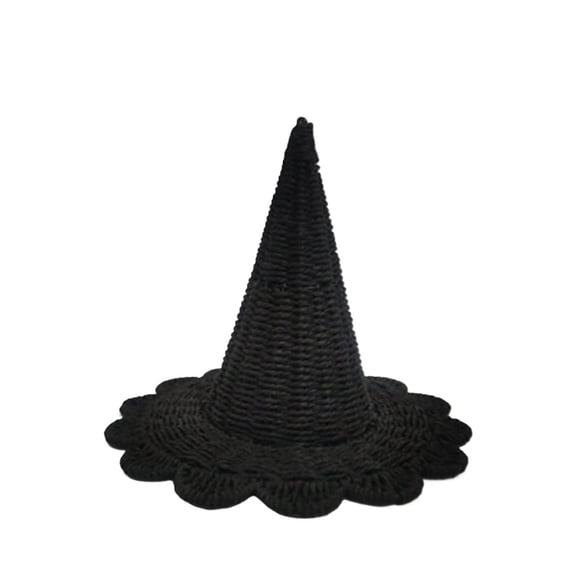 Wicker Witch Hat Handmade Witch Light, Luminous Indoor Halloween Placement Prop, Glowing Ornament for Table Shelf Fireplace Decor Halloween Decorations