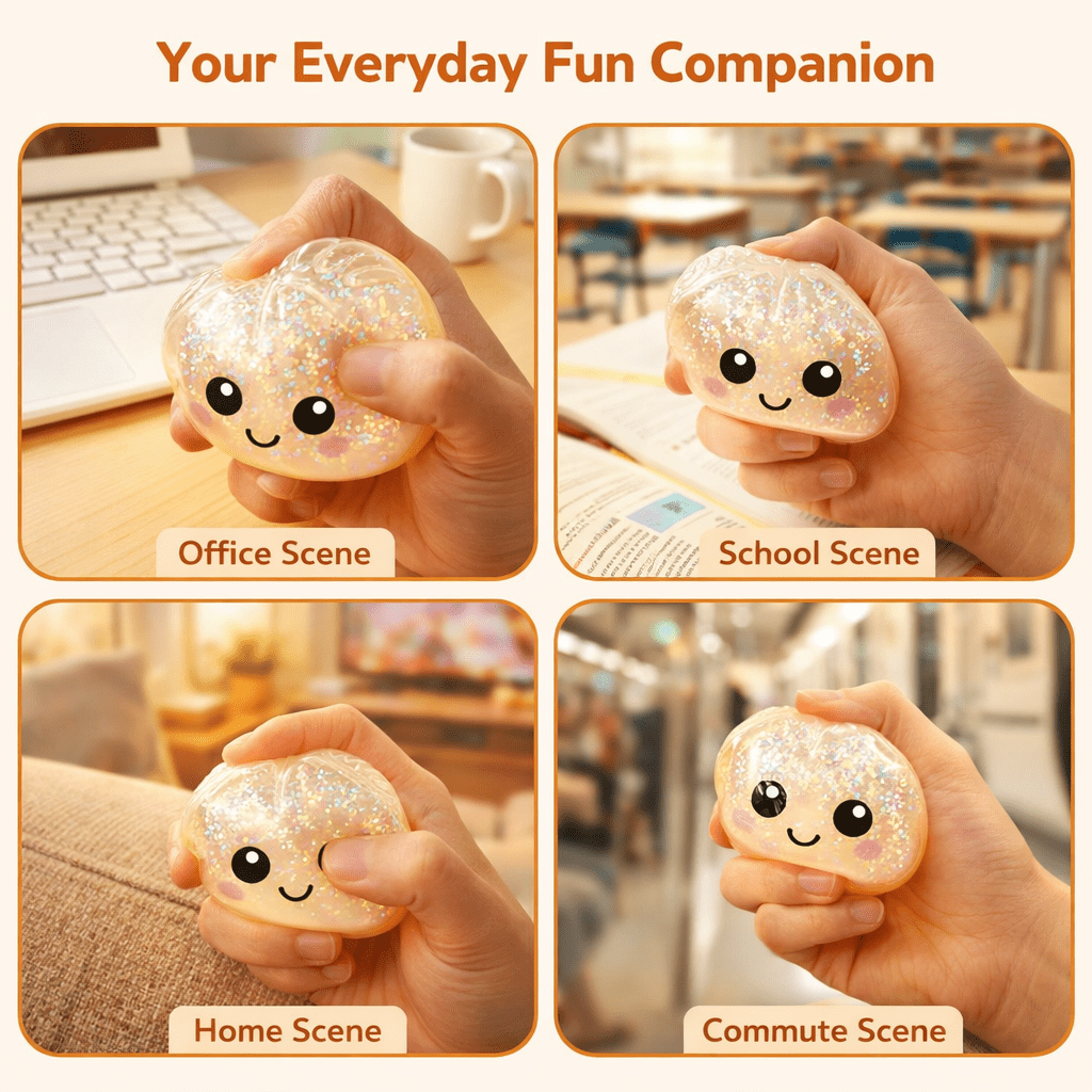 Random Glitter Dumpling Squishy with Box - Surprise Rare Dumplings Bun Stress Relief Set