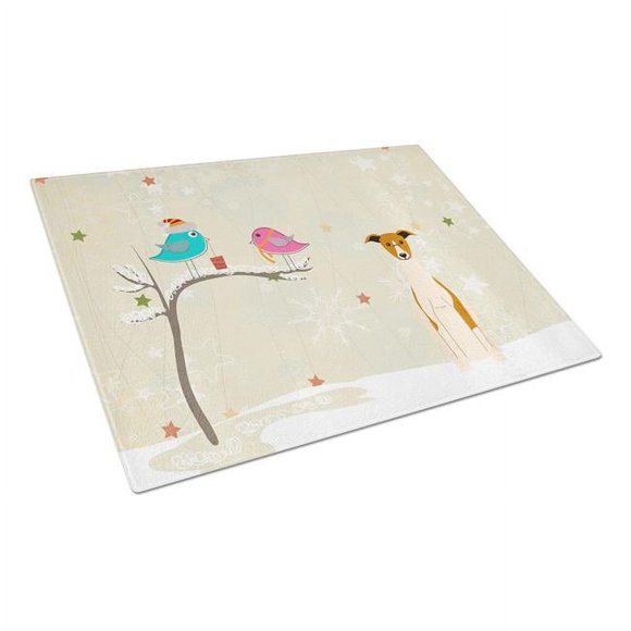 Carolines Treasures BB2571LCB Christmas Presents Between Friends Whippet Glass Cutting Board, Large
