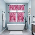 thumbnail image 4 of Pink Ribbons Kitchen Curtains Valances and Tiers Set of 3 Romantic Watercolor Wings Love Heart Flower Pink Tier Curtains and Valance with Rod Pocket for Small Windows, 27.5"x36", 4 of 9