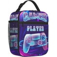 thumbnail image 2 of Video Game Controller Game Player Purple Blue Insulated Lunch Bag Portable Lunch Box Reusable Totes For Women Men, 2 of 6