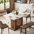 thumbnail image 5 of Tribesigns 47" Farmhouse Dining Room Table, Wood Kitchen Table for Dining Room, White & Brown, 5 of 7