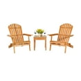 thumbnail image 2 of Gymax 3PCS Eucalyptus Adirondack Chair Set w/ Side Table Outdoor Patio Natural, 2 of 10