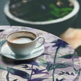 thumbnail image 3 of Ambesonne Flower Print Fitted Round Tablecloth, Floral Botany Pattern, 45"- 56" Diameter, Mauve Sea Green Quartz, 3 of 5