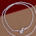 thumbnail image 5 of harmtty 16/18/20/22/24 inch Women Silver Plated 2mm Twisted Necklace Chain No Pendant,16 inch, 5 of 5