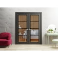 thumbnail image 4 of Slab Barn Door Panel 30 x 84 inches | Lucia 2466 Matte Black Clear Glass | Sturdy Finished Interior Doors | Pocket Closet Sliding, 4 of 6