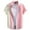 Pink, variant on Men's Hawaiian Short Sleeve Shirt - Floral Print, Silk-Like Satin, Comfortable and Stylish