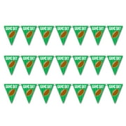 Beistle , 3 Piece Game Day Football Pennant Banners, 11'' x 12'